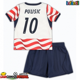 Camisa de Futebol Estados Unidos Christian Pulisic #10 Equipamento Principal Infantil Mundo 2026 Manga Curta (+ Calças curtas)